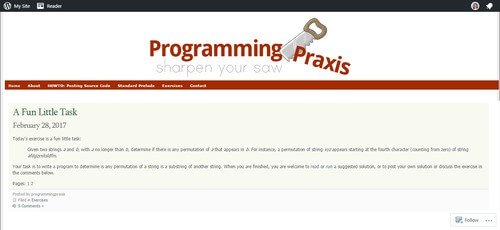 Programming Praxis